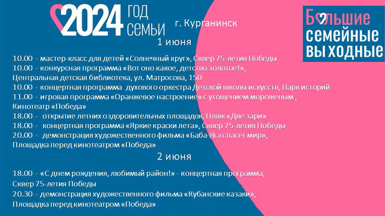 Большие семейные выходные - 31 Мая 2024 - МАОУ СОШ № 2 им. Ю.А. Гагарина